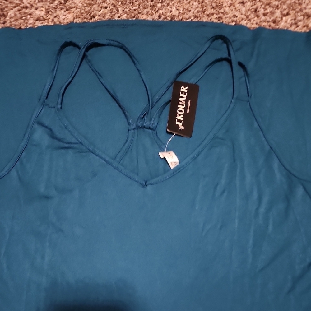 NWT Blue Backless Camisole Dress with Spaghetti Straps - Picture 6 of 6